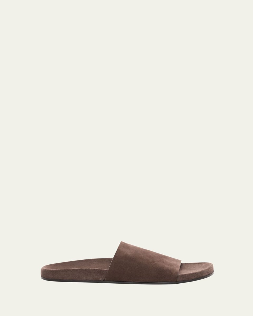 Hugh Suede Flat Slide Sandals